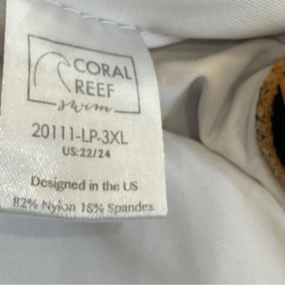 Coral Reef 3X Leopard Print Bikini Top Plus Size Swim 22/24 Curvy Animal Print - Picture 4 of 5